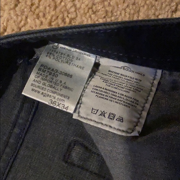 AG Mens Jeans Dark Blue Graduate 38x34 - Picture 3 of 4